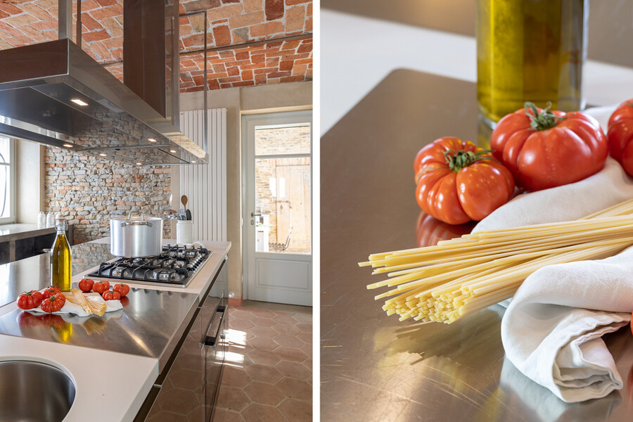High-End Küche in der Villa Casa Moscata im Piemont