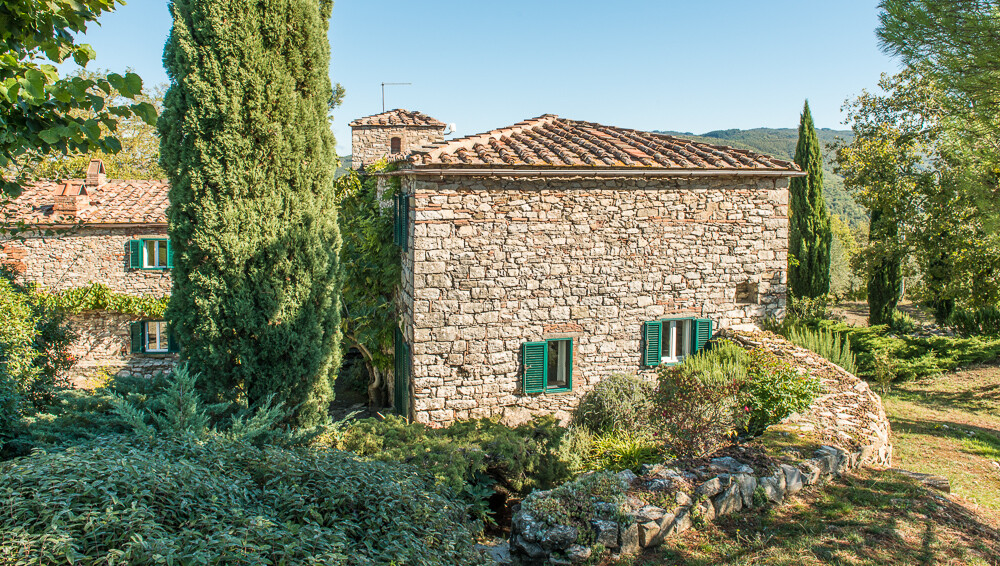 Zypressen um das Ferienhaus Camporempoli im Chianti