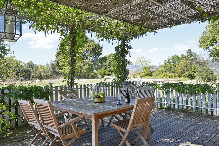 Pergola mit Blick im Ferienhaus La Campanina Toskana