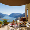 Villa Ponti Bellavista middle terrace table with curve above