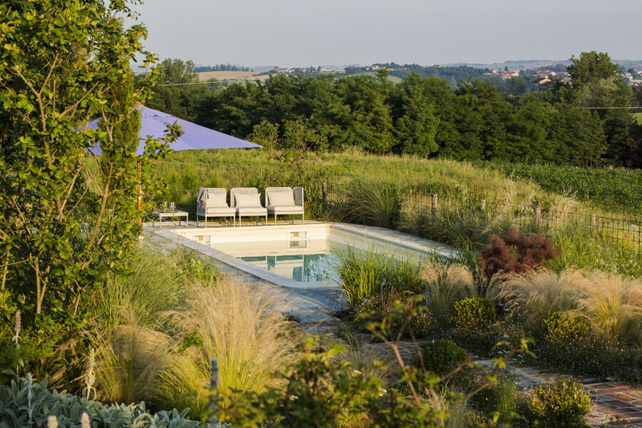 Private pool in the Villa in Piedmont Cascina Monferrato
