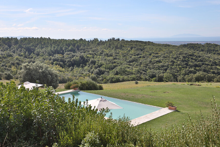 Ruhig gelegen bietet die Ferienvilla La Lepraia einen einmaligen Ausblick auf die Kulturlandschaft Maremma