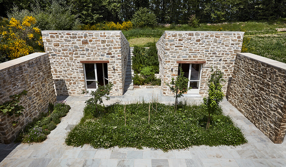 Innenhof des Ferienhaus Caprara in Italien