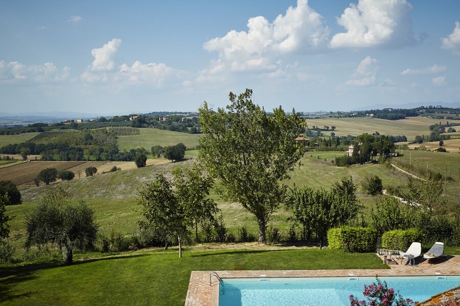 Privater Pool im Ferienhaus Bellaria in den Hügel von Umbrien