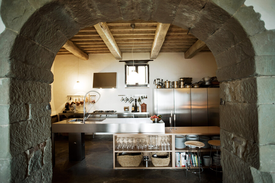 Boffiküche in der Casa Bramasole in Umbrien