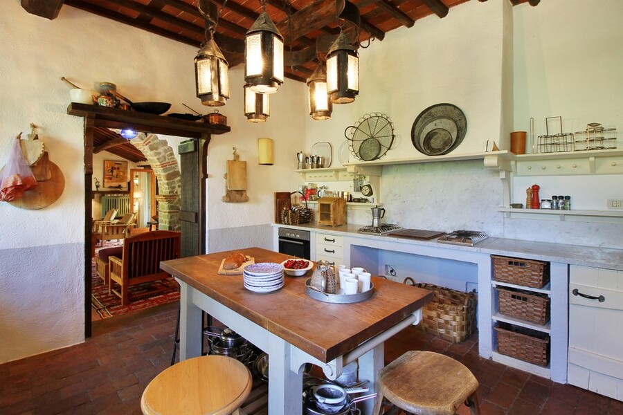 Kitchen in the country villa Macennere in Lucca in Tuscany
