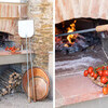 Pizzaofen mit Tomaten und Feuer in der Casa Moscata im Piemont