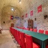 Medieval dining hall in Castello dei Bonaparte in Umbria