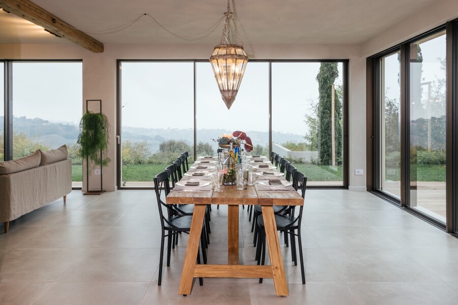 Informal dining room open plan  Villa Olivo Photo credit Andrea Volpini