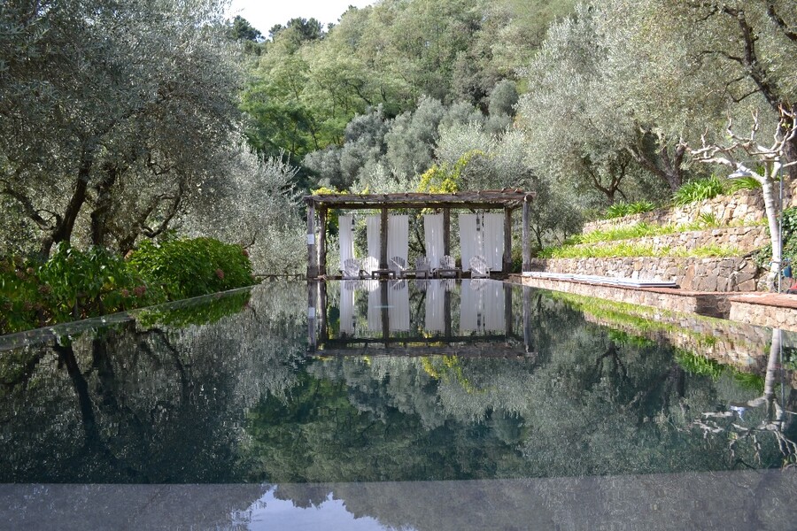 Private and modern pool in the holiday villa Macennere in Lucca