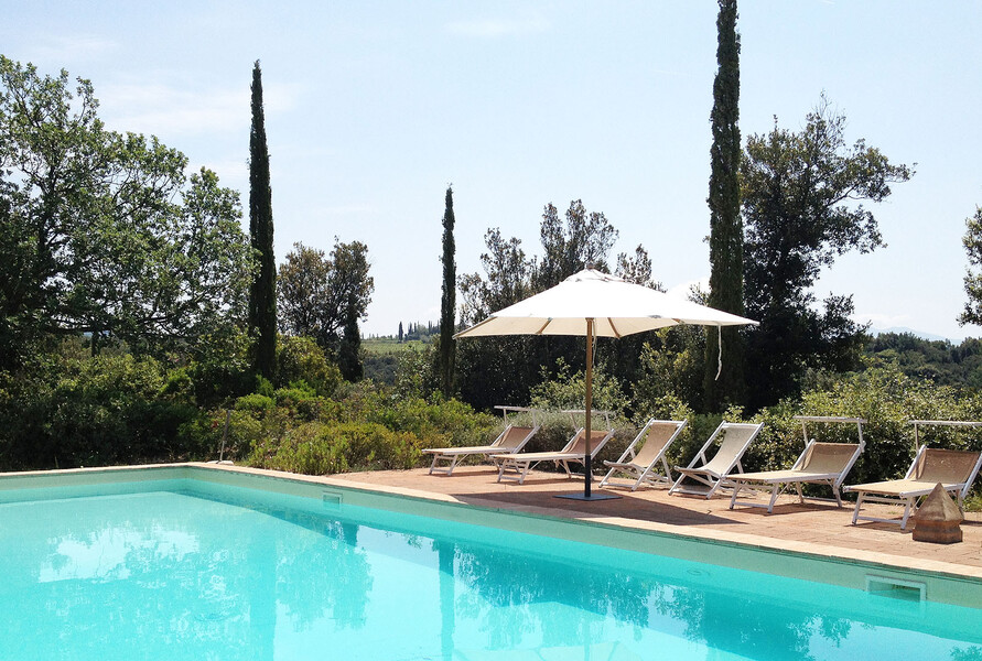 Privates Schwimmbad in der Villa Lavacchio bei Montalcino