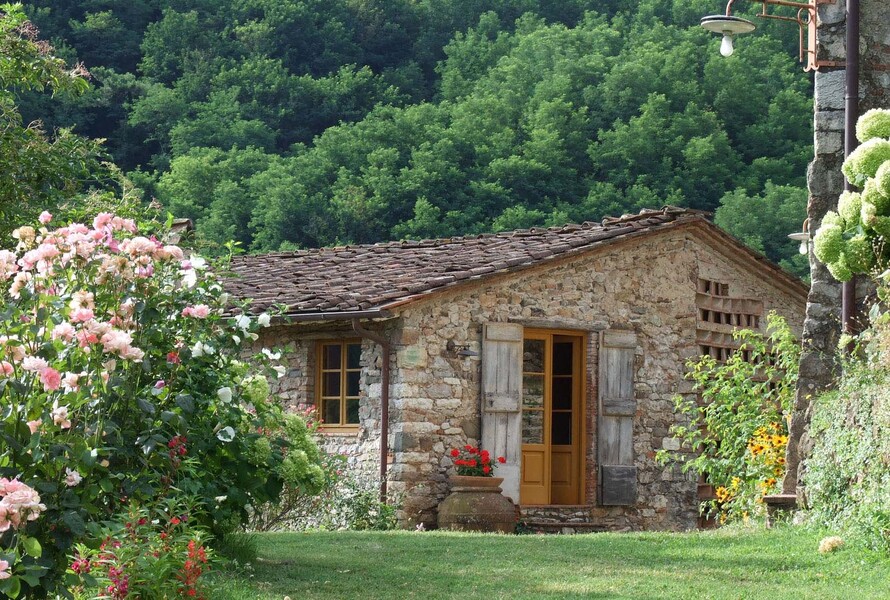 Kleines Steinhaus, das Nebengebäude im Ferienhaus Bottino in Lucca