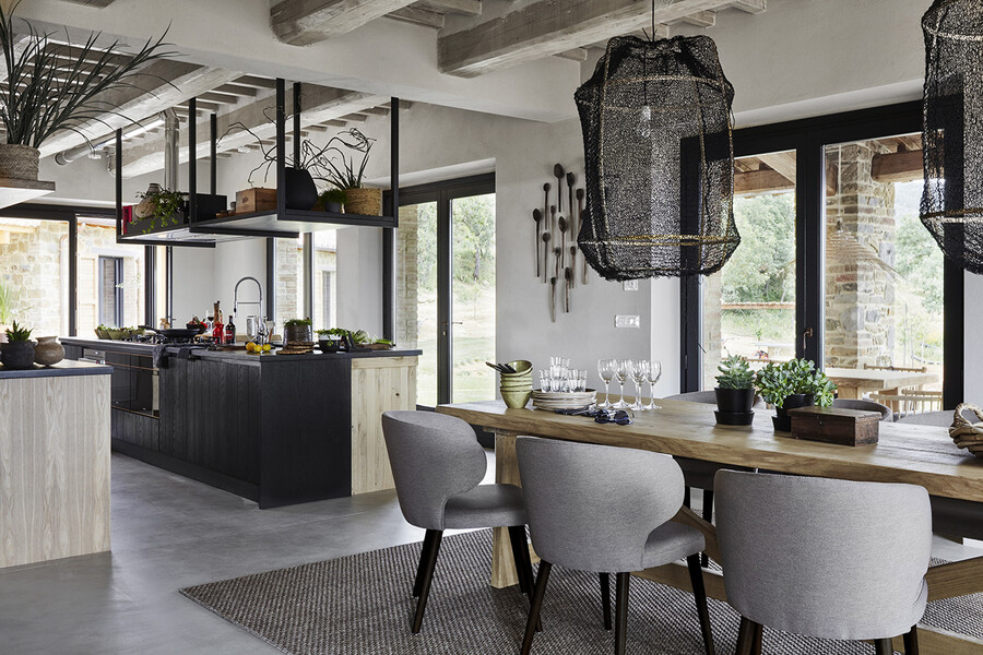Moderne Design Küche im Ferienhaus Casa Piegaro in Italien
